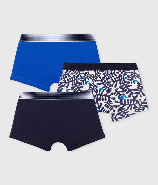 Confezione da 3 boxer bambino in cotone blu variante 1