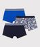 Confezione da 3 boxer bambino in cotone blu variante 1