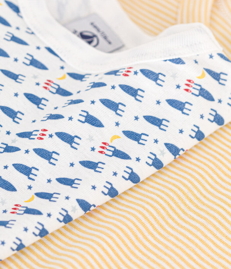 Set di 2 T-shirt a maniche lunghe con razzi in cotone bambino multicolore