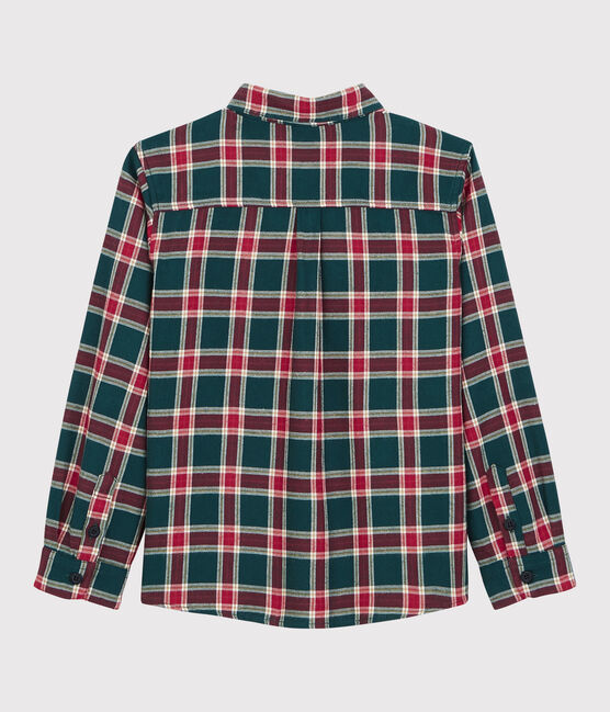 Camicia bambino a scacchi verde PINEDE/bianco MULTICO