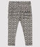 Leggins stampati bebè femmina blu SMOKING/bianco MARSHMALLOW