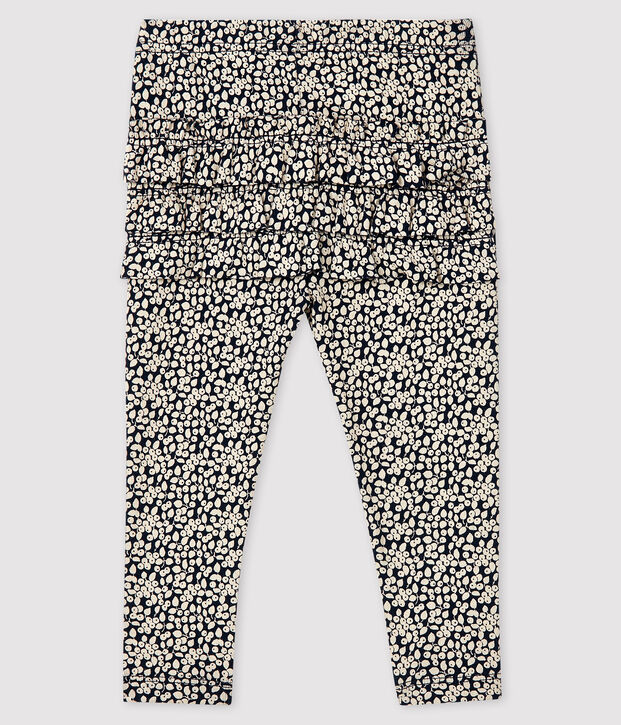 Leggins stampati beb&egrave; femmina blu/bianco