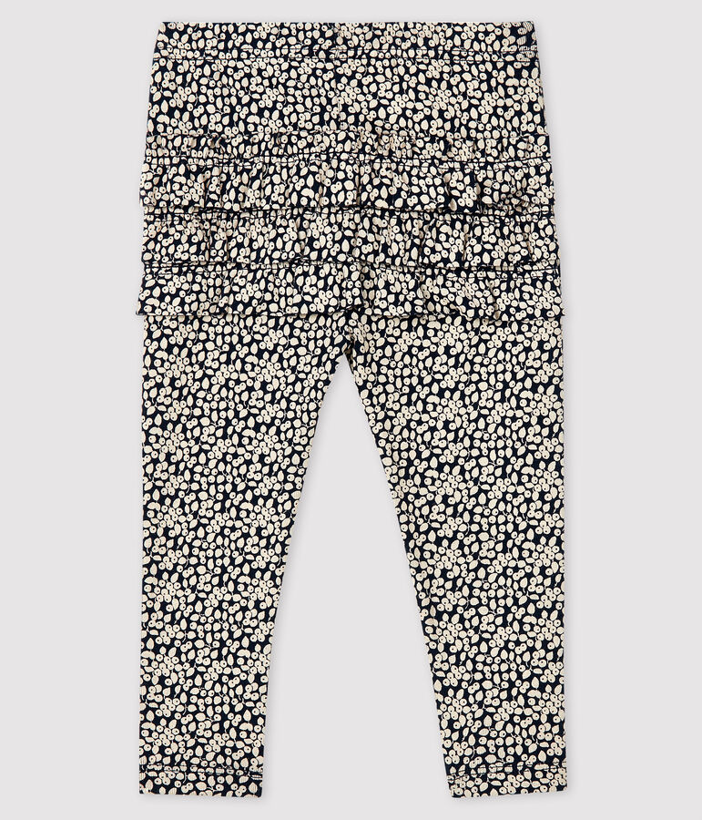 Leggins stampati beb&egrave; femmina blu/bianco