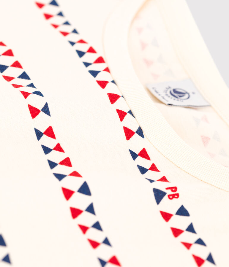 T-shirt LE BOXY in cotone donna ecru/rosso/multicolore