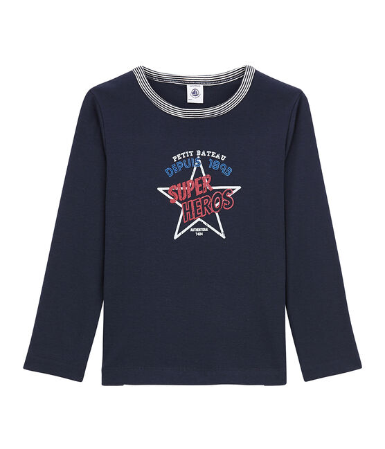 tee-shirta maniche lunghe bambino blu SMOKING