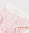 Confezione da 2 slip bianco e rosa bambina in cotone a coste variante 1