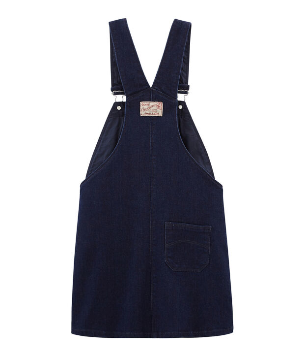 Abito salopette bambina blu/beige