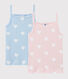 Confezione da 2 canottiere con spalline cuore bambina in cotone biologico