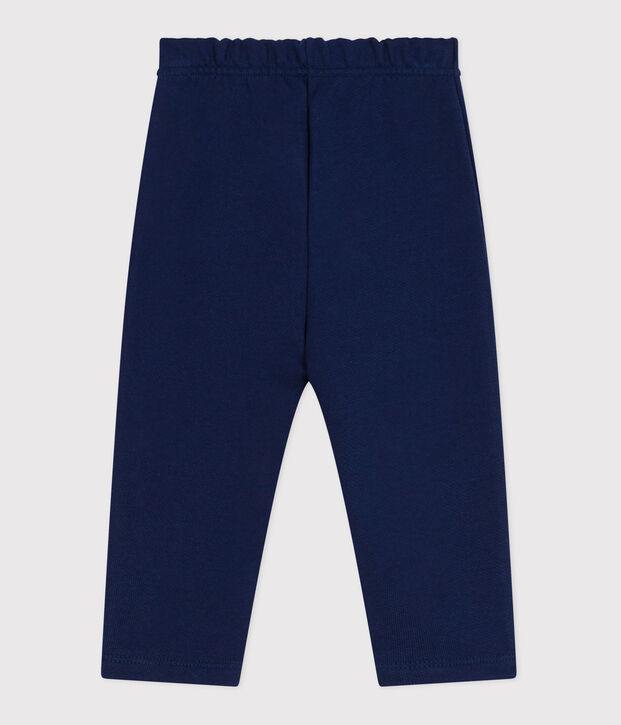 Joggers in cotone tinta unita neonato blu