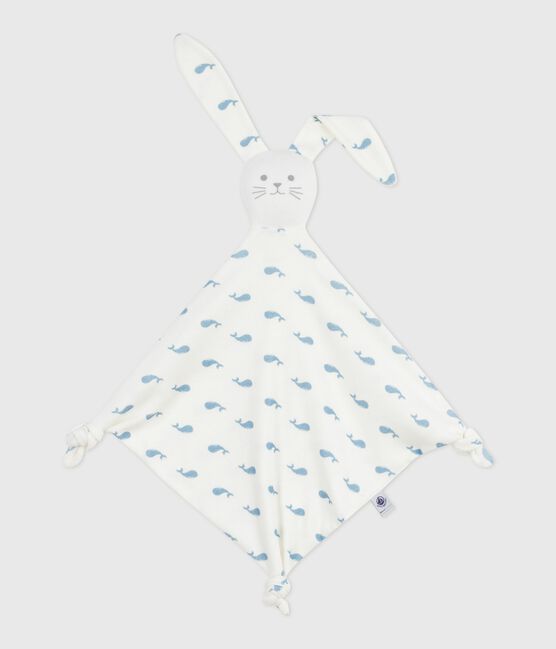 Doudou in cotone con balena stampata neonato MARSHMALLOW/ ADRIATIC