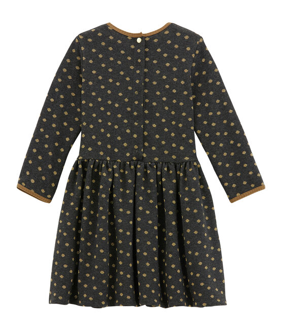 Abito per bambina in jacquard nero CITY/giallo DORE