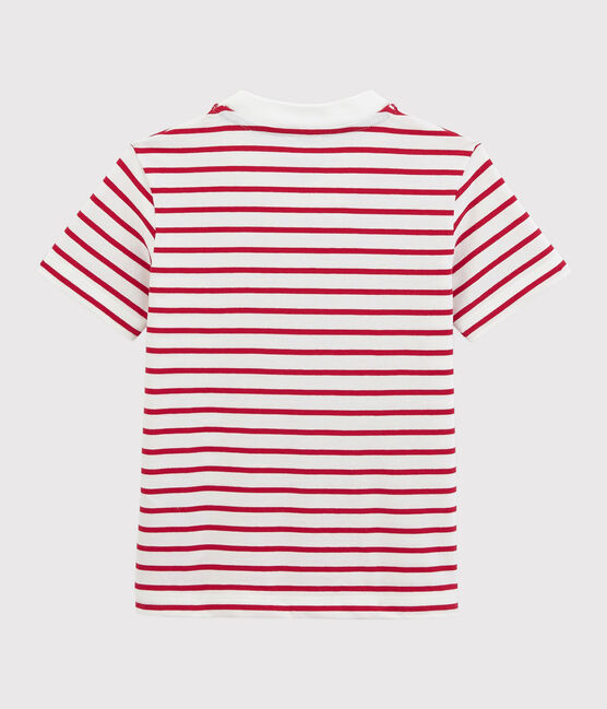 T-shirt maniche corte in jersey bambino bianco MARSHMALLOW/rosso TERKUIT