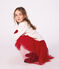Cardigan in misto lana e cotone fantasia bambino bianco/rosso