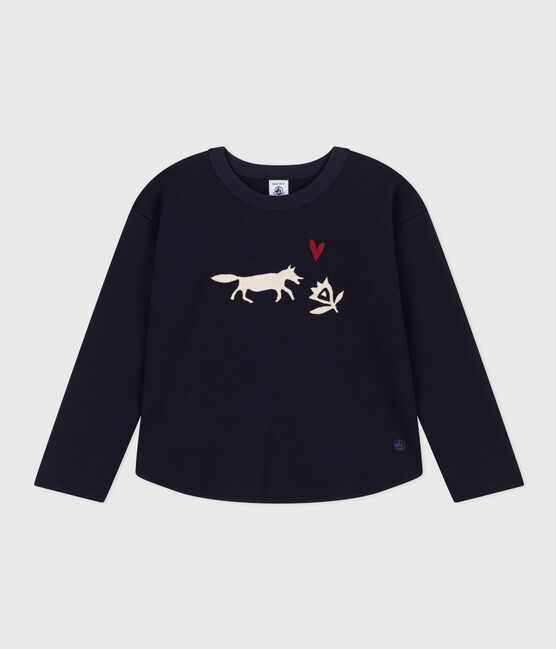 Felpa in molleton bambina blu SMOKING