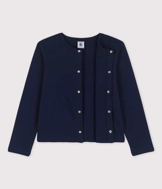 Cardigan in cotone bio bambina blu SMOKING