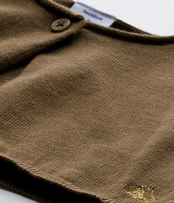 Cardigan bebé bambina in tricot marrone SHITAKE