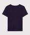 T-shirt a maniche corte in cotone tinta unita donna blu