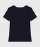 T-shirt Iconica a maniche corte a coste tinta unita donna blu SMOKING