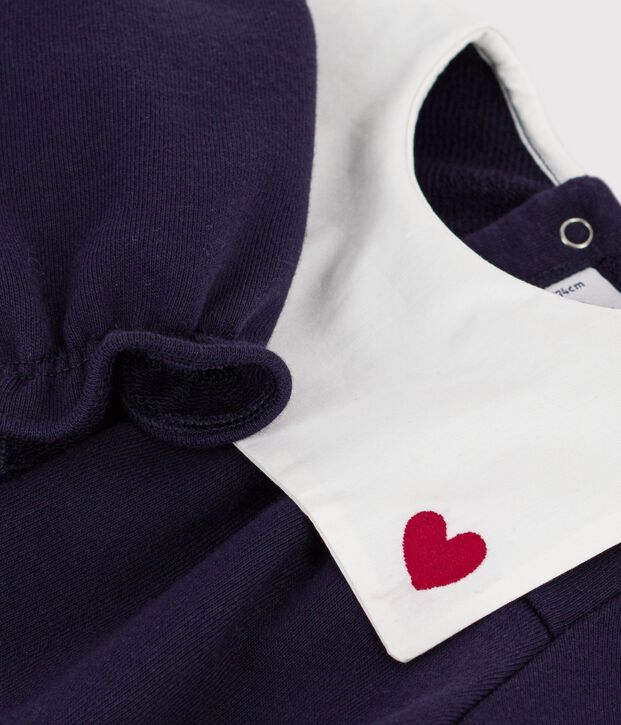 Tutina corta con colletto in cotone tinta unita neonato SOIR