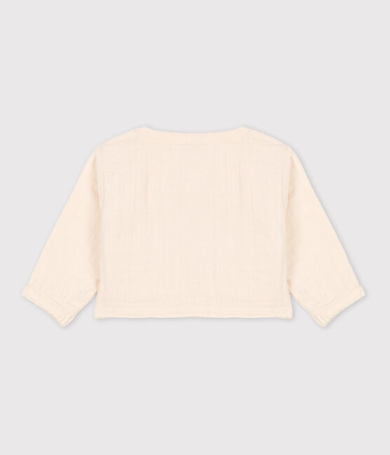 Cardigan in garza di cotone per neonati ecru AVALANCHE