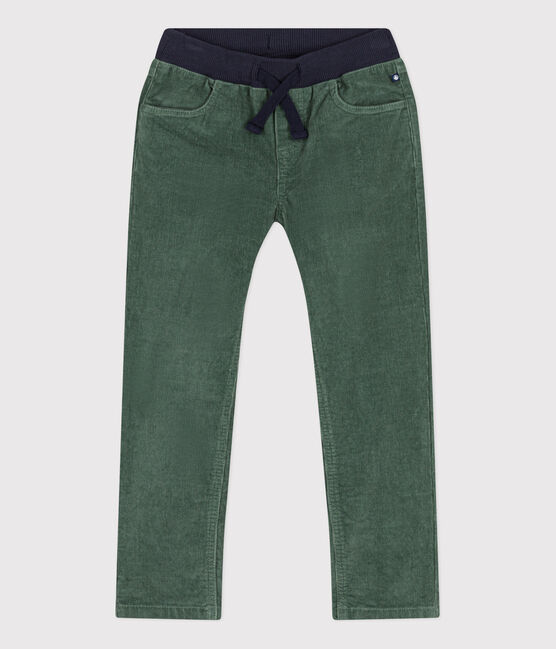 Pantaloni dritti in velluto medio bambina / bambino verde VALLEE