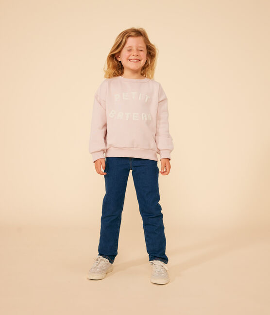 Maglia in tessuto felpato bambina rosa SALINE