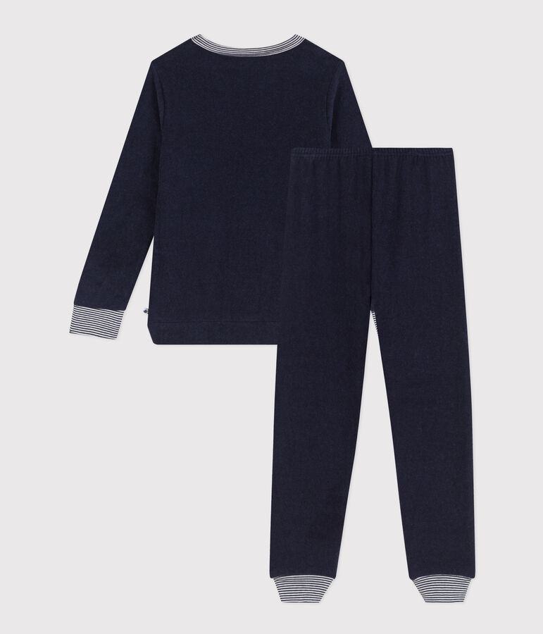 Pigiama in spugna bouclette per bambino unisex blu