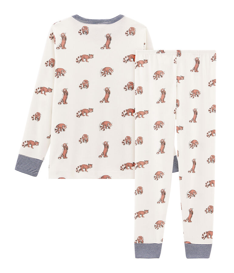 Pigiama bambino a costine bianco/multicolore