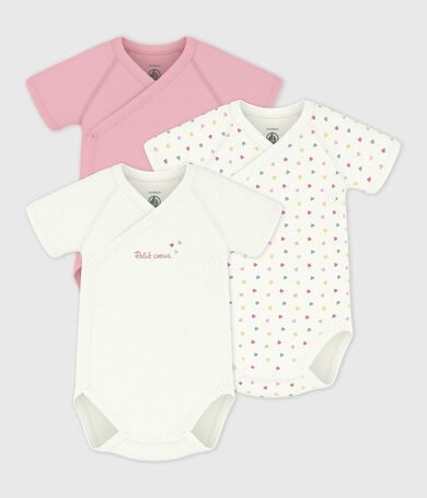 Set di body incrociati a maniche corte in cotone fantasia neonato