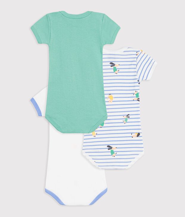 Lot de 3 bodies manches courtes en coton multicolore