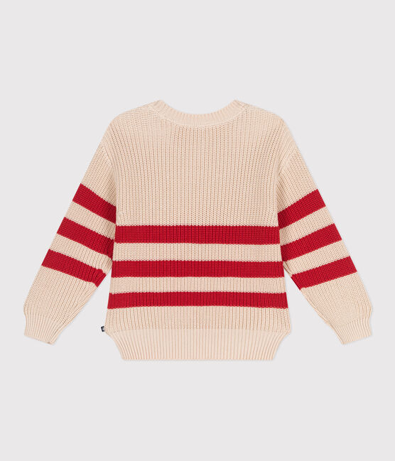 Pullover in cotone a righe bambino rosso AVALANCHE/ AURORA