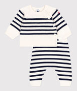 Completo 2 pezzi in maglia a righe marinière neonato blu MARSHMALLOW/ SOIR