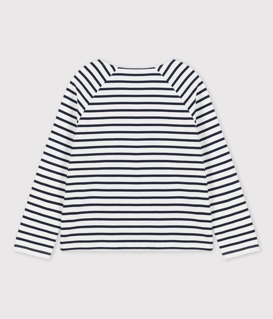 Marinière abbottonata in cotone Donna bianco MARSHMALLOW/blu SMOKING