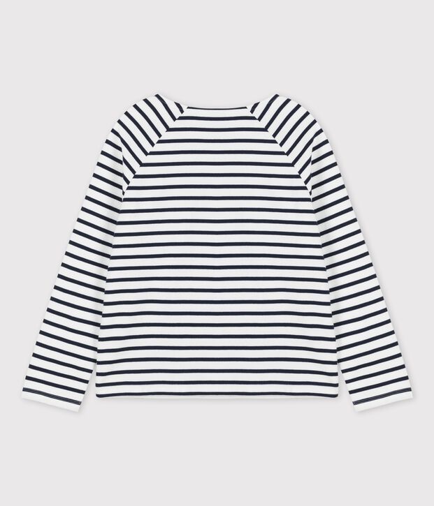 Marini&egrave;re abbottonata in cotone Donna bianco/blu
