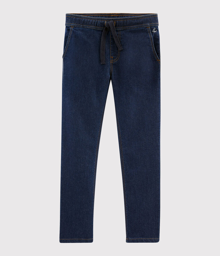Pantaloni in molleton denim bambino blu DENIM BLEU FONCE