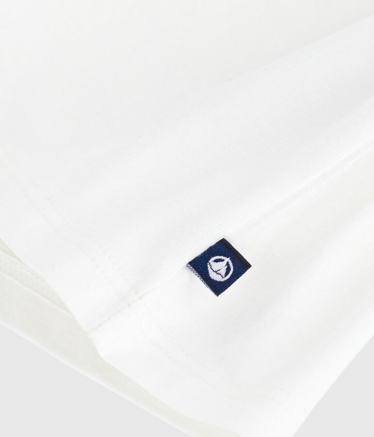 Blusa a maniche lunghe in cotone tinta unita neonato bianco