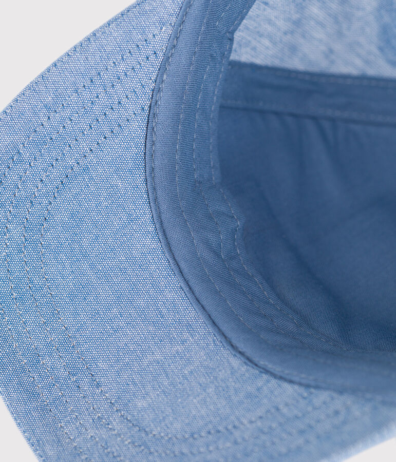 Berretto Petit Bateau in denim chiaro neonato blu