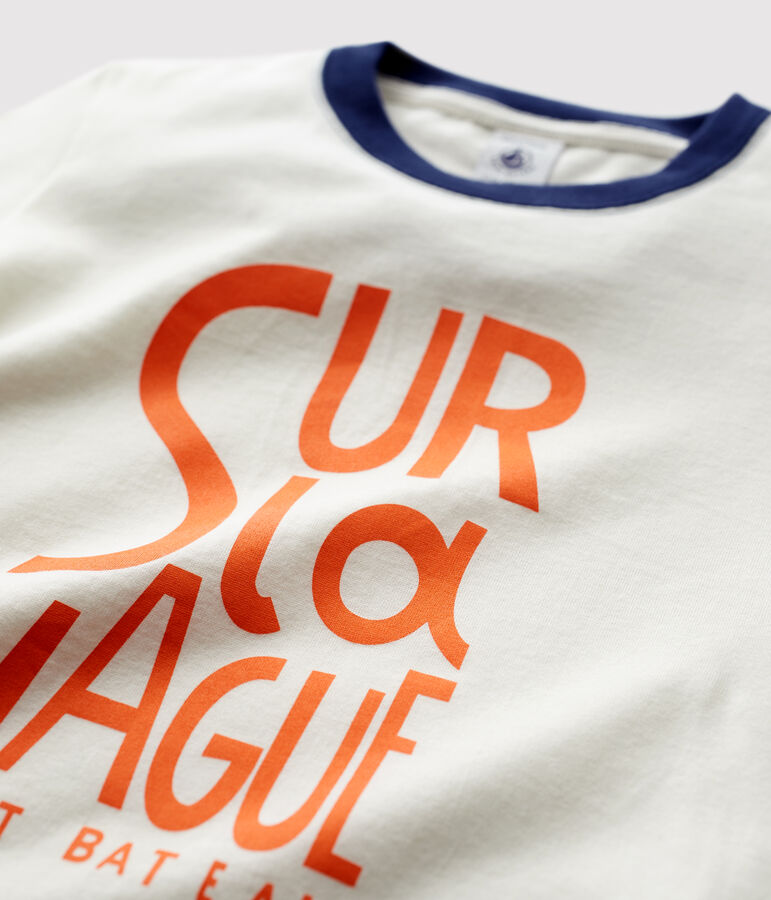 T-shirt  maniche corte in cotone bambino bianco MARSHMALLOW