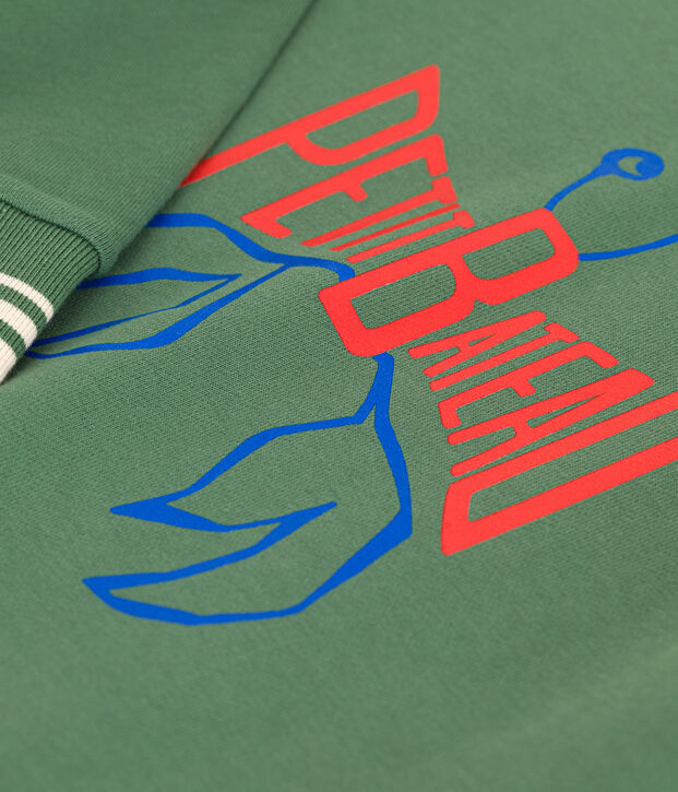 Felpa in cotone stampato bambino unisex verde