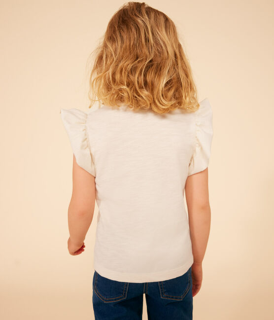 T-shirt in jersey fiammato bambina ecru AVALANCHE
