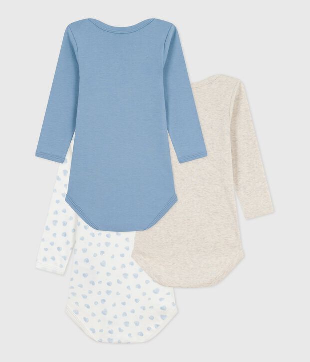 Set di body a maniche lunghe in cotone con stampa a cuori neonato multicolore