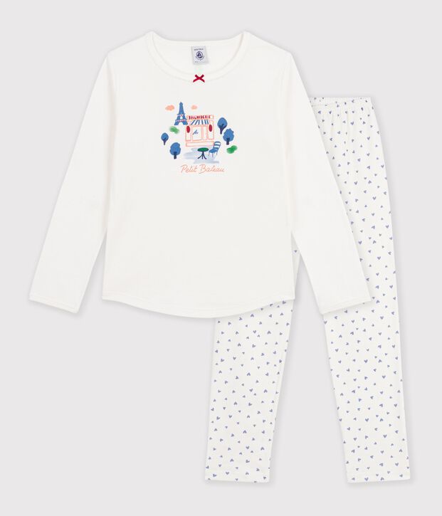 Pigiama in cotone con motivo Parigi bambino blu/blu