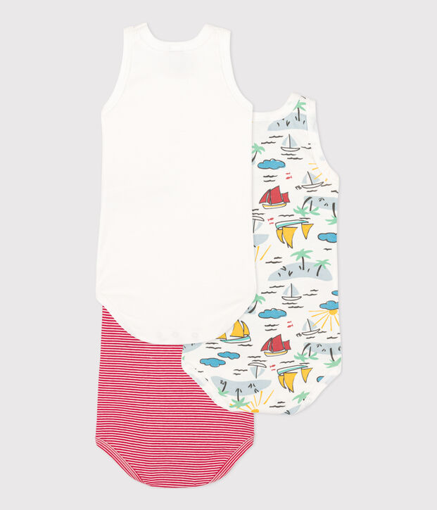 Set di 3 body in cotone modello esploratore multicolore