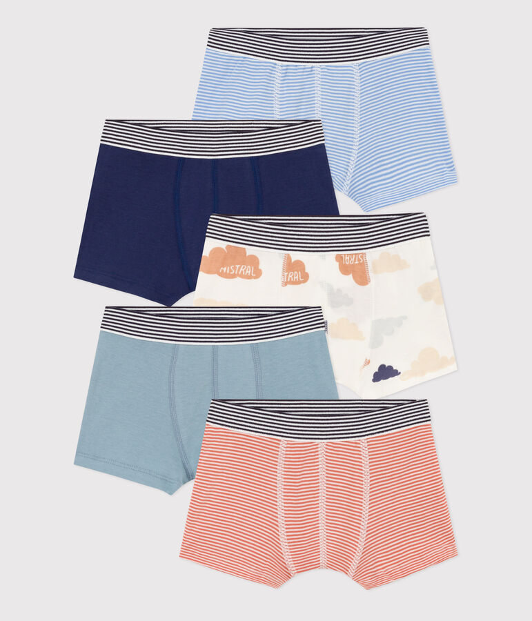 Confezione da 5 boxer in cotone bambino multicolore