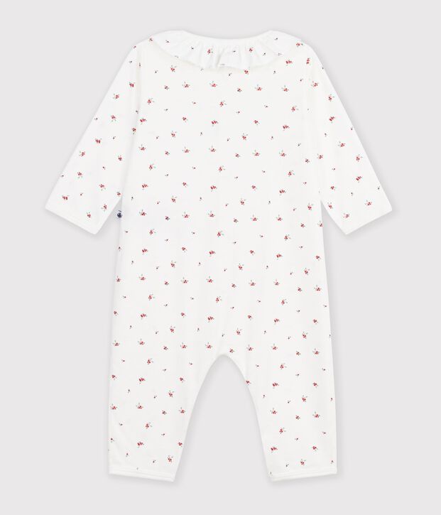Pigiama senza piedini in cotone stampato neonato bianco/multicolore