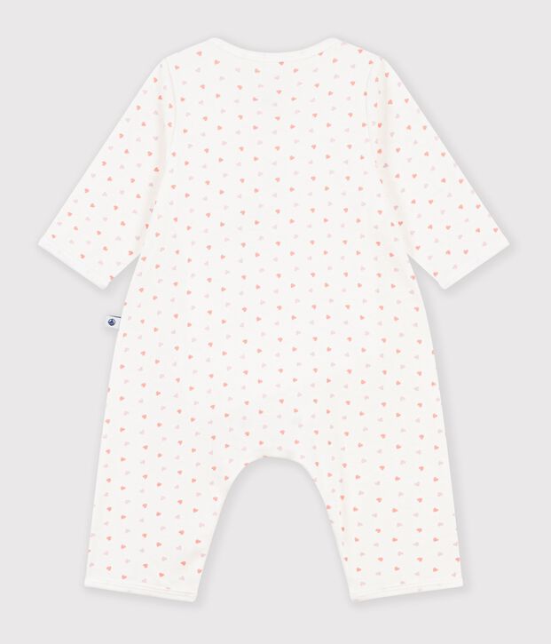 Bodyjama senza piedini in cotone con stampa a fiori neonata bianco/multicolore