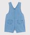 Salopette corta in denim leggero neonato blu