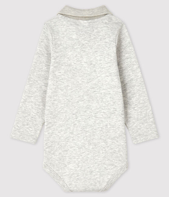 Body manica lunga colletto a polo bebè grigio BELUGA CHINE