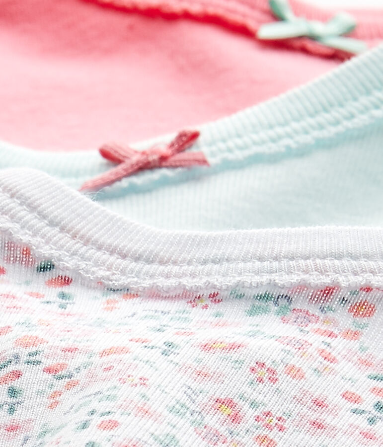 Lotto di 3 bodies per beb&eacute; femmina a maniche corte bianco LOT