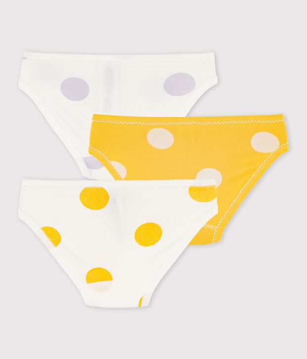 Confezione da 3 slip bambina a pois in cotone multicolore